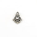 22mmx15mm Sterling Silver Fancy Heart with Crown Medallion Whimsical Charm
