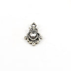 22mmx15mm Sterling Silver Fancy Heart with Crown Medallion Whimsical Charm