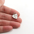 15mmx12mm Sterling Silver Baby Feet Imprint Heart Charm Pendant New Born Baby
