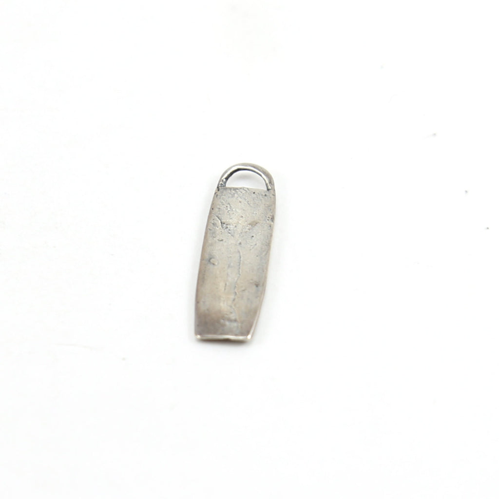 Sterling Silver Long Heart Bar Charm in Dainty Thin Heart Love Pendant