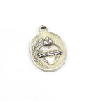 Sterling Silver or Vermeil or Oval Sacred Heart of Jesus Catholic Rosary