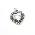 39mmx28mm Sterling Silver or Vermeil Large or Fancy Lace Detailed Valentine's