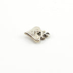 18mmx13mm Sterling Silver Thick Double Heart with Crown Charm Queen Princess