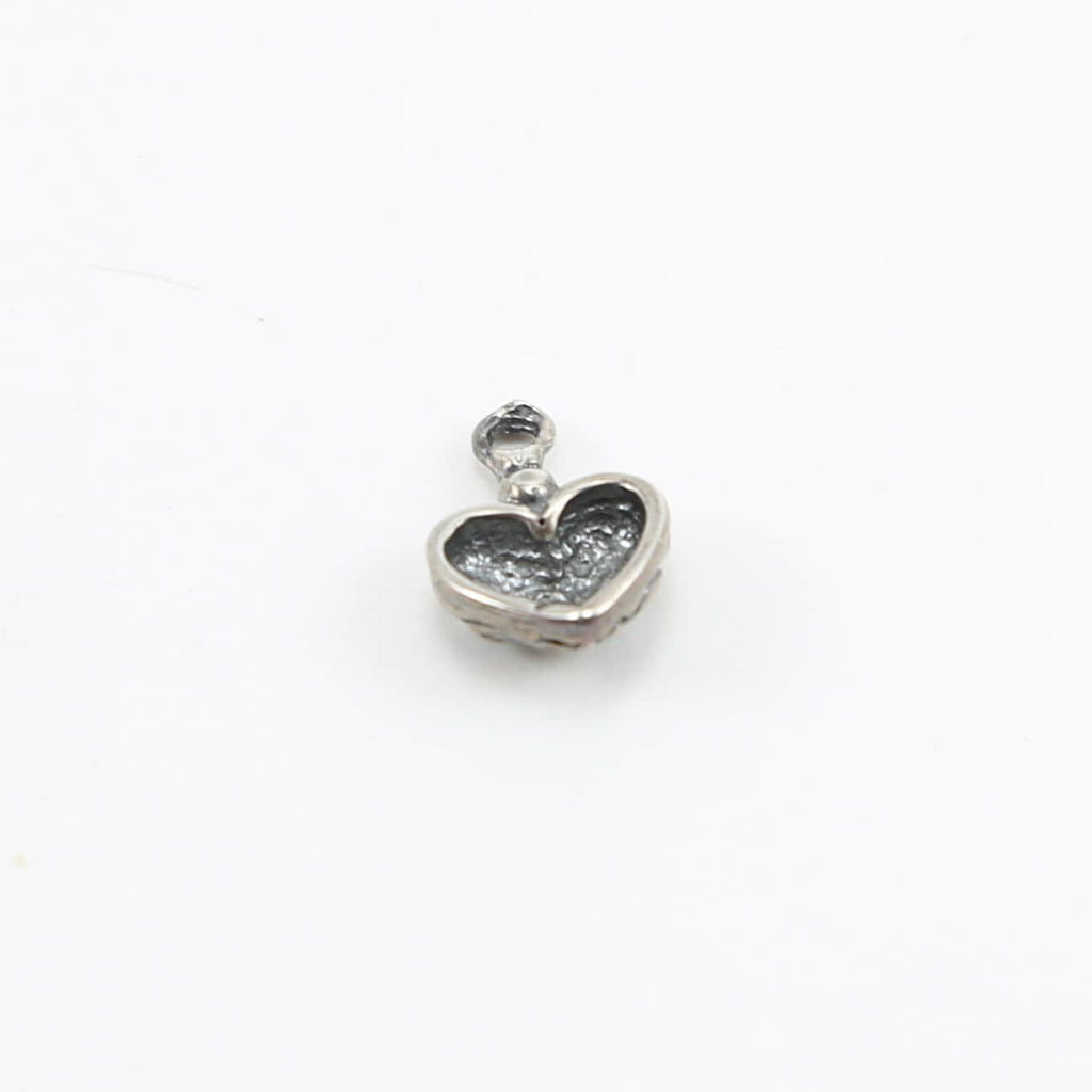 14mmx10mm Sterling Silver Small Ornate Curly Swirl Heart Charm Love Sisters