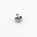 14mmx10mm Sterling Silver Small Ornate Curly Swirl Heart Charm Love Sisters