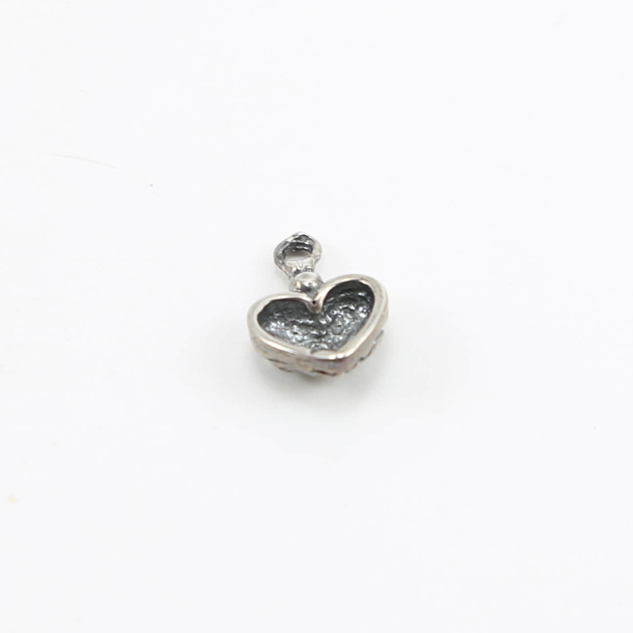 14mmx10mm Sterling Silver Small Ornate Curly Swirl Heart Charm Love Sisters