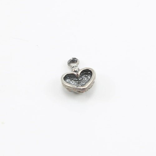 14mmx10mm Sterling Silver Small Ornate Curly Swirl Heart Charm Love Sisters