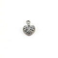 14mmx10mm Sterling Silver Small Ornate Curly Swirl Heart Charm Love Sisters