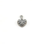 14mmx10mm Sterling Silver Small Ornate Curly Swirl Heart Charm Love Sisters