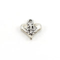 15mmx13mm Sterling Silver Thick Heart with Fancy Cross 3D Charm Love Sisters