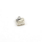 10mmx9mm Sterling Silver Tiny Square Heart Picture Frame Charm Love Friendship