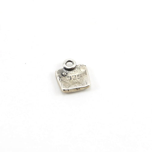 10mmx9mm Sterling Silver Tiny Square Heart Picture Frame Charm Love Friendship