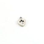 Sterling Silver Tiny Heart with Cross Cut Out Charm in Dainty Heart
