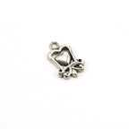 Sterling Silver Whimsical Curly Frame Heart Charm in Love Sisters