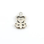 Sterling Silver Whimsical Curly Frame Heart Charm in Love Sisters