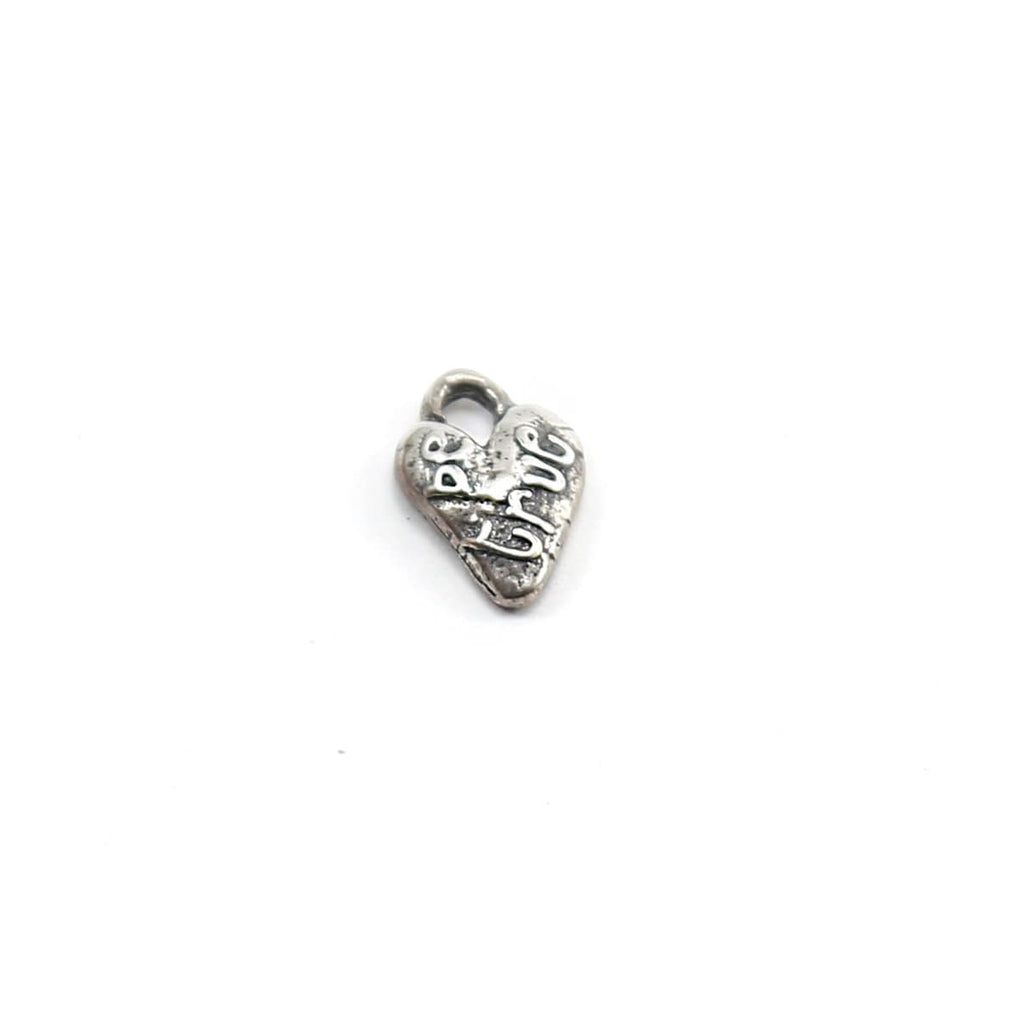 Sterling Silver Be True Inspirational Saying Heart Charm Love