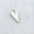 Sterling Silver Thick Sturdy Elongated Heart Charm in Dainty Love