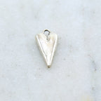 Sterling Silver Thick Sturdy Elongated Heart Charm in Dainty Love