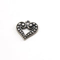 Sterling Silver Dotted Beaded Heart Charm in Love Sisters Mother