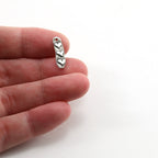16mm X5mm Sterling Silver Delicate Three Heart Trio Stacked Bar Charm