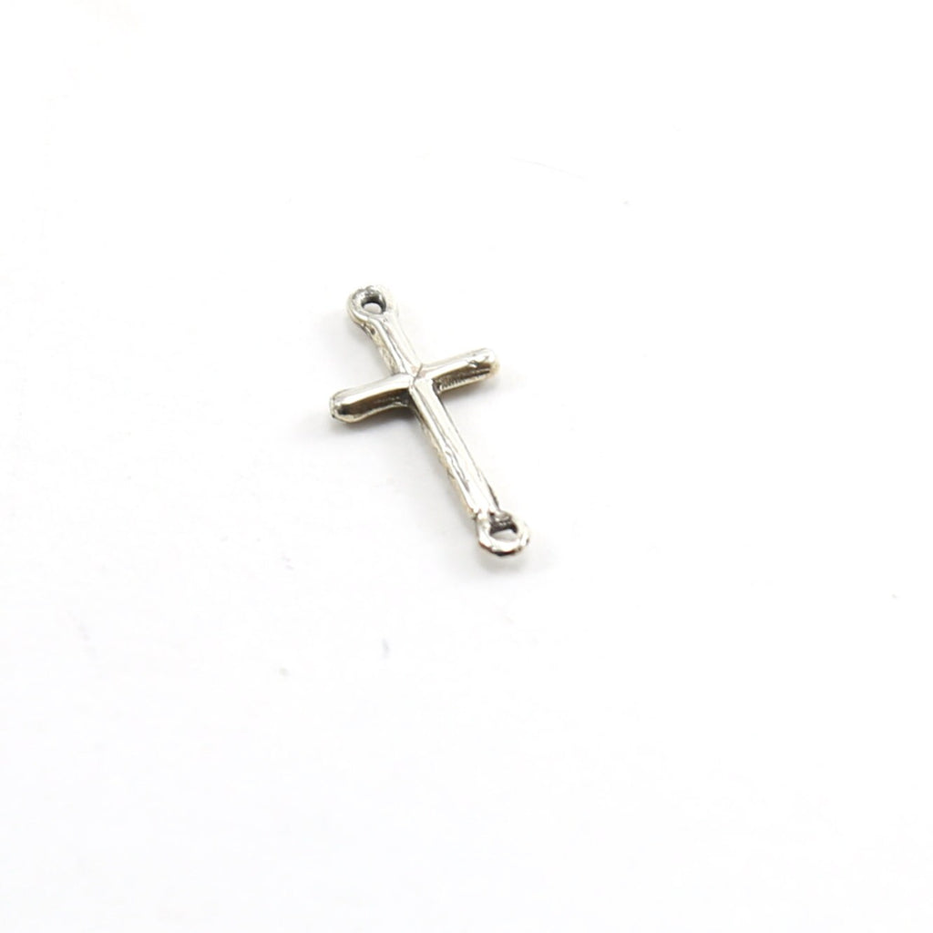 Sterling Silver or Vermeil or Dainty Horizontal Cross Connector Link Charm