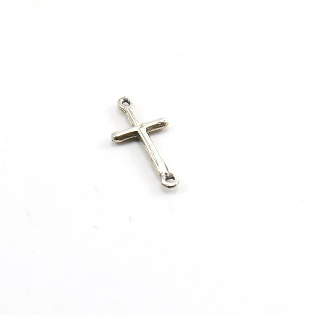 Sterling Silver or Vermeil or Dainty Horizontal Cross Connector Link Charm