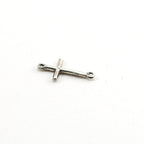 Sterling Silver or Vermeil or Dainty Horizontal Cross Connector Link Charm