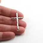 Sterling Silver or Vermeil or Large Hammered Textured Horizontal Cross