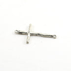 Sterling Silver or Vermeil or Large Hammered Textured Horizontal Cross