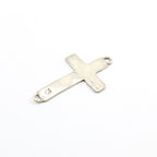 Sterling Silver Large Hammered Textured Horizontal Flat Cross Connector