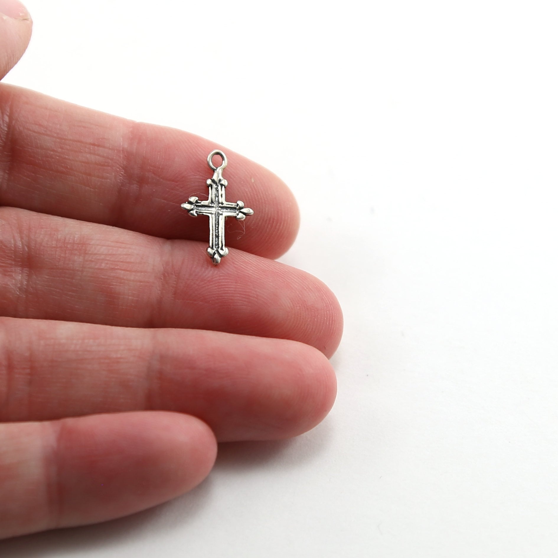 Sterling Silver or Vermeil or Dainty Small Tiny Mini Fleur De Lis Pointed