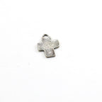 Sterling Silver or Vermeil or Whimsical Sewed Patch Texture Cross Charm