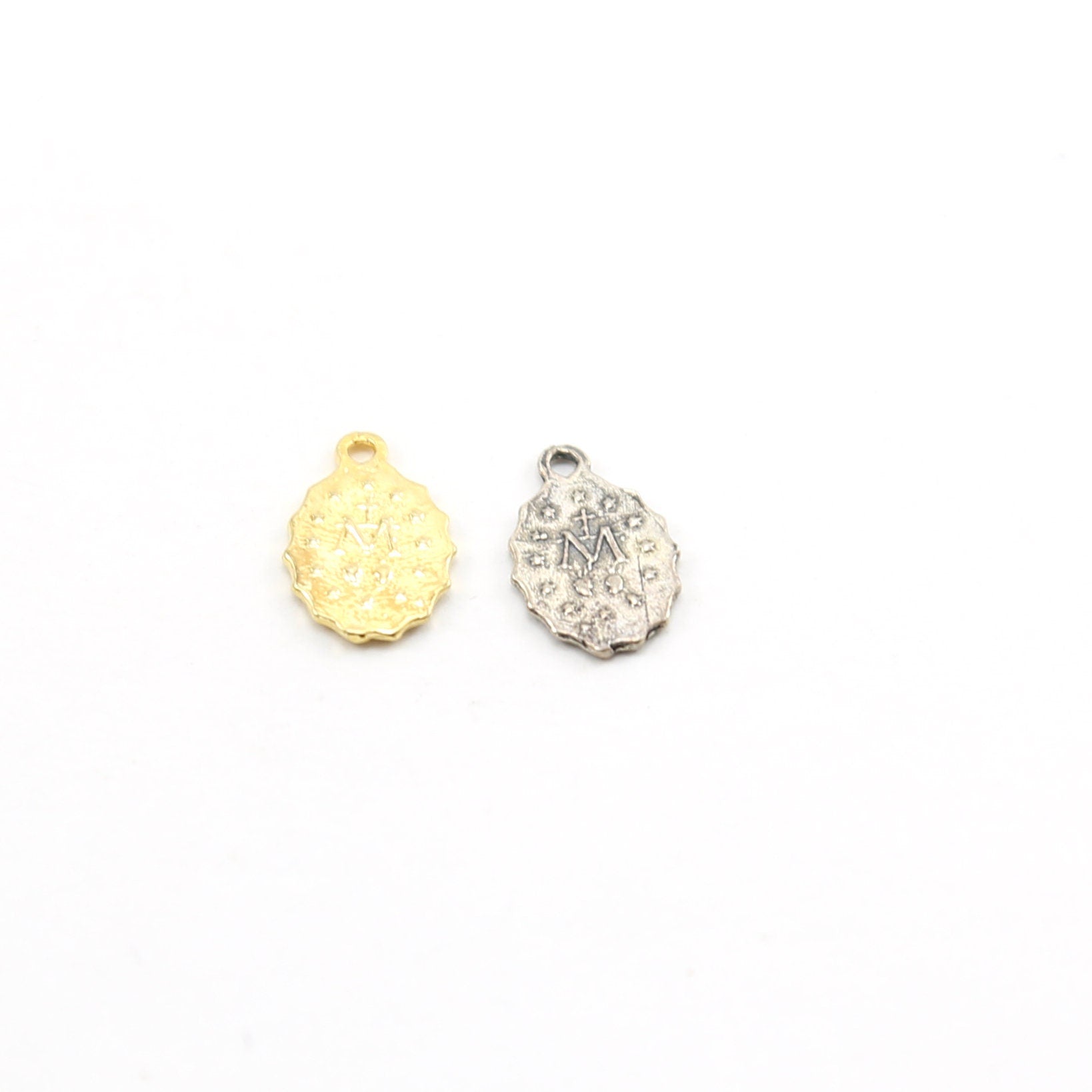 14mmx9mm Sterling Silver or Vermeil Small or Mother Mary Oval Charm