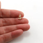 10mmx8mm Brass Dainty Tiny CZ Pave Anchor Charm in Gold Silver Rose