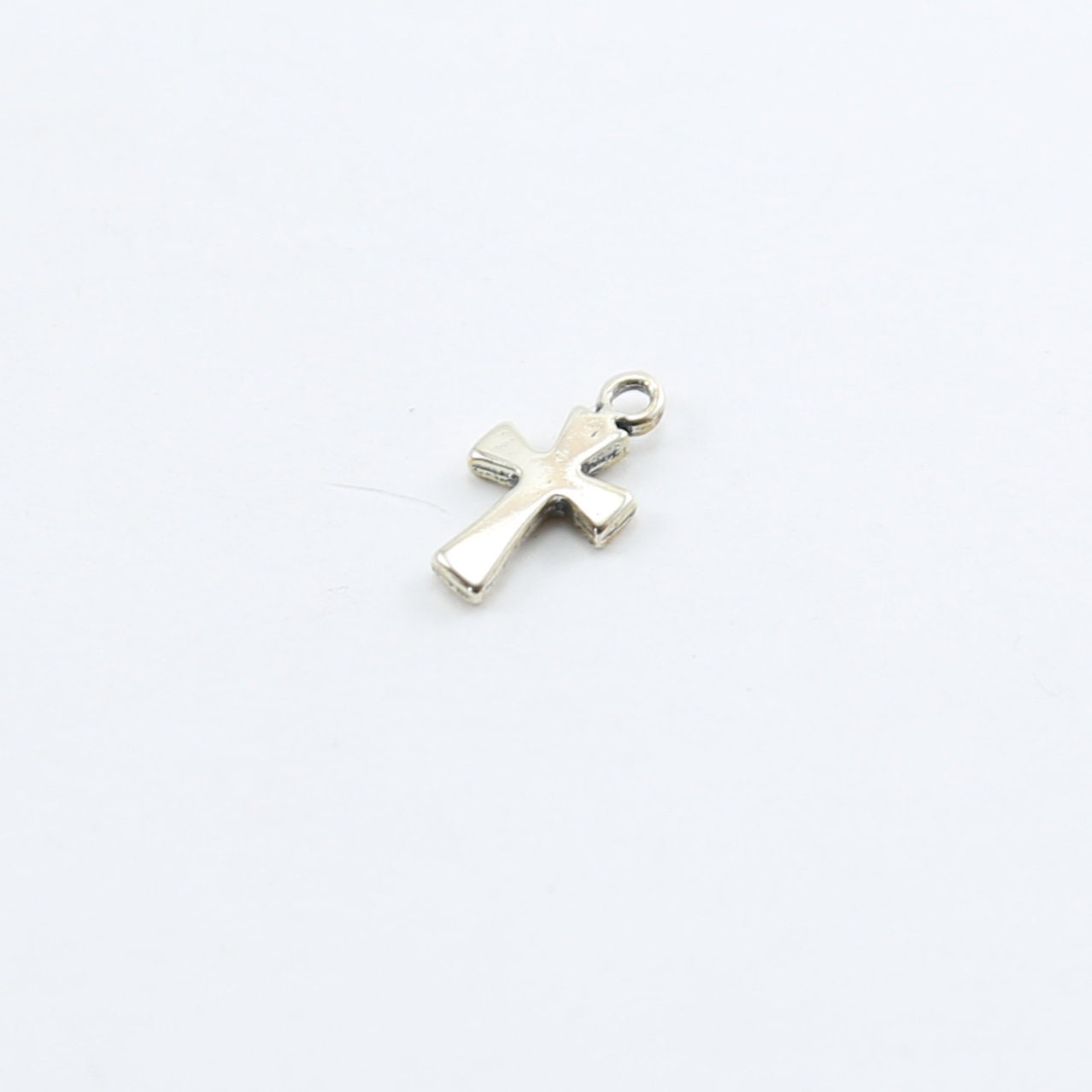 Sterling Silver Dainty Intended Cross Charm Religious Spiritual