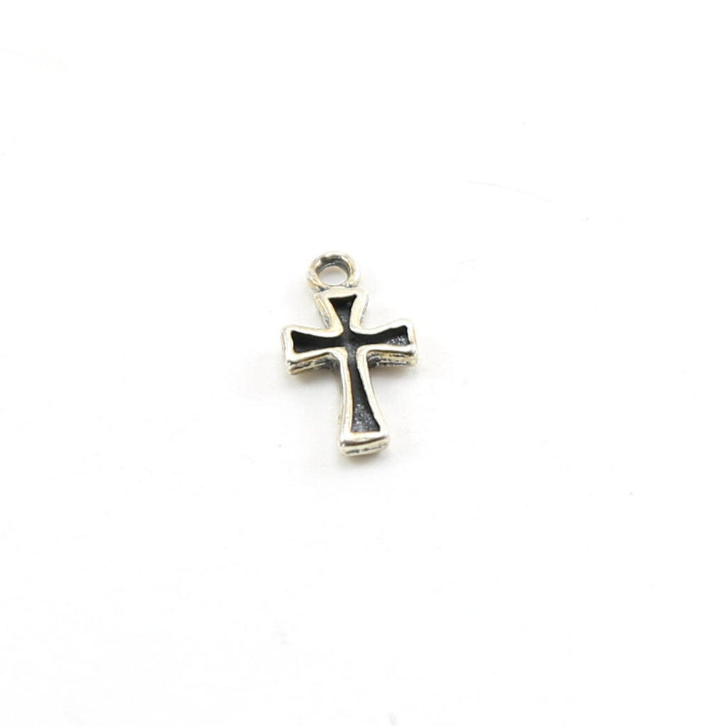 Sterling Silver Dainty Intended Cross Charm Religious Spiritual