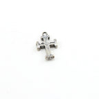 Sterling Silver Indented Curly Edged Cross Charm Religious Spiritual