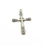 Sterling Silver or Vermeil or Large Fancy Edged Cross Charm Pendant Religious