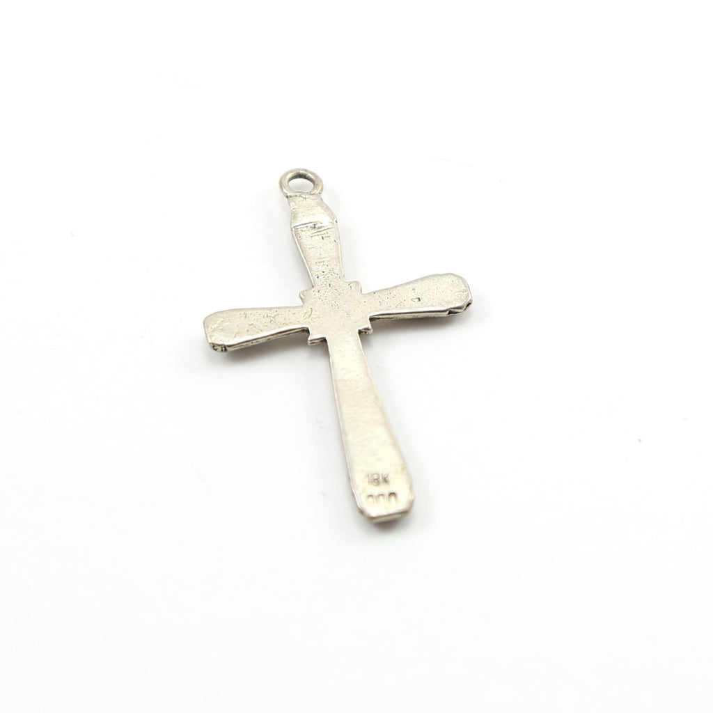 Sterling Silver or Vermeil or Large Fancy Edged Cross Charm Pendant Religious