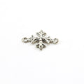Sterling Silver Square Cross Charm Connector 2 Loop Pendant Religious