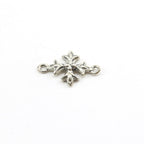 Sterling Silver Square Cross Charm Connector 2 Loop Pendant Religious