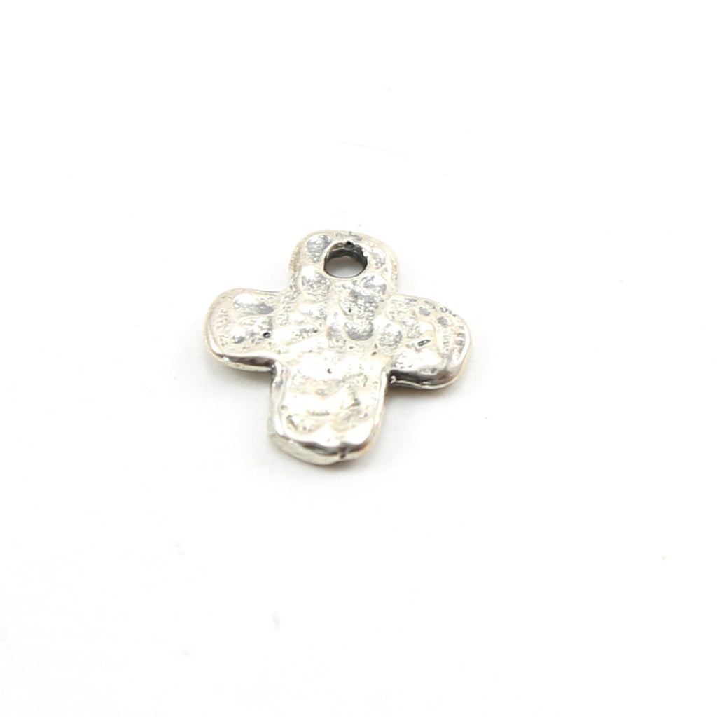 Sterling Silver or Vermeil or Thick Hammered Textured Cross Charm Pendant