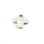 Sterling Silver or Vermeil or Thick Hammered Textured Cross Charm Pendant