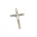 Sterling Silver Extra Large Crucifix Cross Detailed Charm Rosary