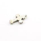Sterling Silver Thick Fancy Edged Cross Charm Pendant Religious
