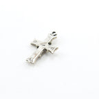Sterling Silver Thick Fancy French Fleur De Les Cross Charm Pendant