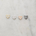 8mmx9mm Rhodium Plated CZ Pave Round 3 Way Y Connector in Gold Silver Rose