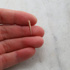 2mmx15mm Rhodium Plated Smooth Spike Dagger Point Pendant Charm Single Gold