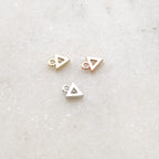 5mmx6mm Rhodium Plated Teeny Tiny CZ Pave Triangle Charm in Silver Gold Rose
