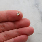 5mmx6mm Rhodium Plated Teeny Tiny CZ Pave Triangle Charm in Silver Gold Rose